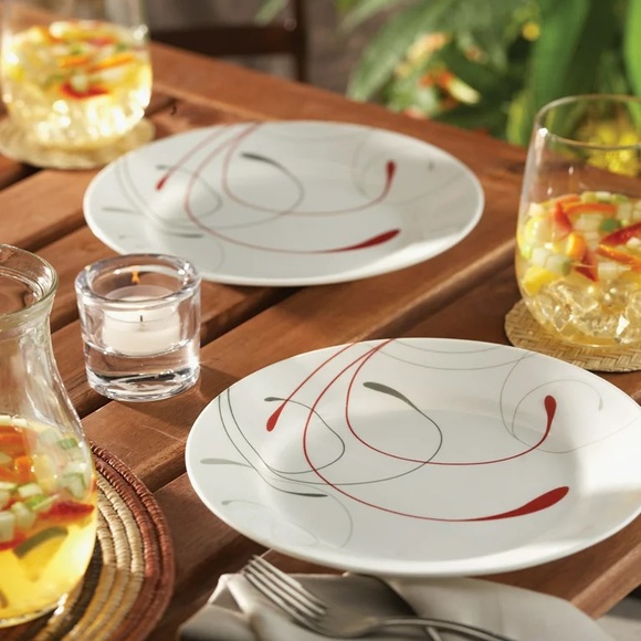 New Corelle® Splendor, White and Red, 12 Piece, Dinnerware Set - Picture 8 of 9